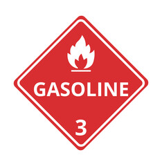 Isolated Gasoline 3 Hazmat Symbol
