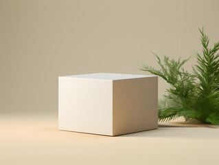 3D blank Square cardboard box mockup