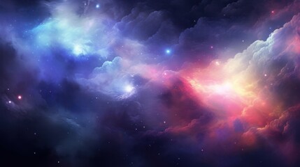 Fototapeta premium Colorful Nebula in Scifi Universe, Background, Wallpaper