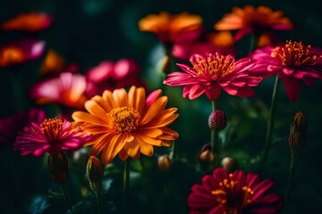 beautiful multi colour flowers background