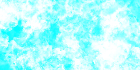 Abstract watercolor illustration featuring a Blue and white sky with wispy clouds, set against a turquoise background reminiscent of cement wall texture with old grunge elements	