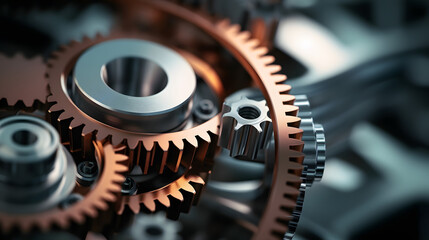 Close-up of gears system