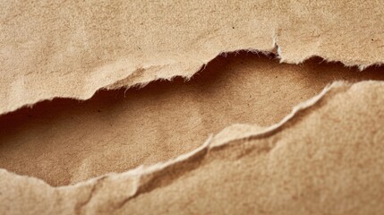 Brown Paper With Hole, Simple Piece of Material With an Opening - obrazy, fototapety, plakaty