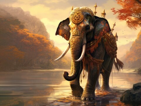 Indian decorated elephant