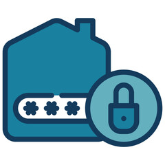 Fototapeta premium home lock key password protection security filled outline