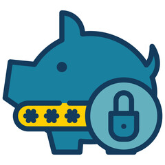 saving money lock key protection security filled outline