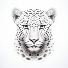 Obraz premium Leopardus pardalis line art style on white background