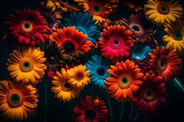 Fototapeta na wymiar beautiful multi colour flowers background