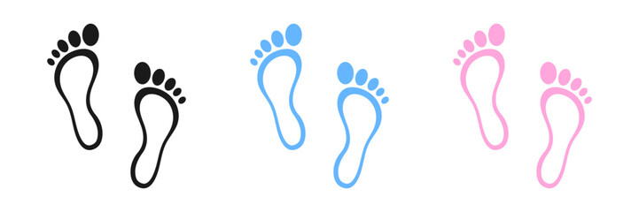 Foot flat design vector illustration set.