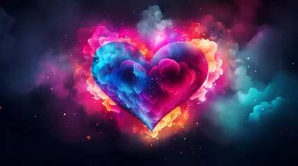 Fotobehang Valentine's Day, love and romance background, background with heart shapes © jiejie