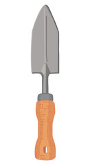 Hand spade outline doodle. Clip art of gardening tool. Cartoon vector illustration isolated on white.