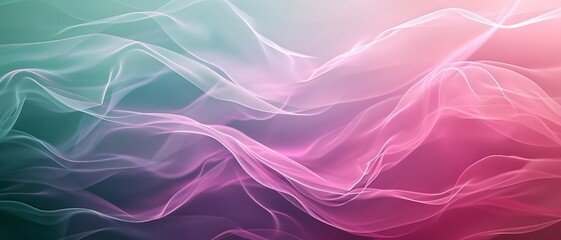 dreamy pastel mint green to soft fuchsia accented with thin wavy lines gradient background, can be used for website design app design. - obrazy, fototapety, plakaty