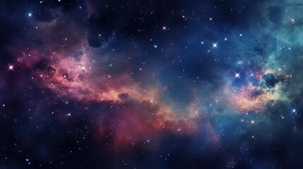 Colorful Nebula in Scifi Universe, Background, Wallpaper - Powered by Adobe