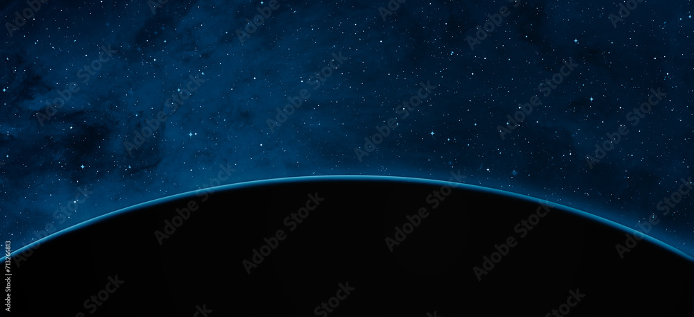 Poster planet earth with a spectacular dark sunset 