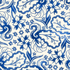 Seamless pattern with multicolor Paisley print