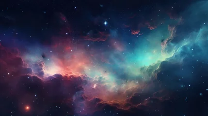 Foto op Canvas Colorful Nebula in Scifi Universe, Background, Wallpaper © Damian Sobczyk