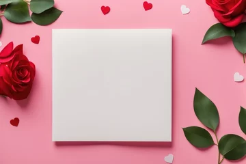 Deurstickers Empty greeting card mock up for saint valentine's day. Holiday love background © dashtik