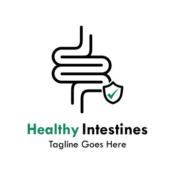 Healthy intestines design logo template illustration