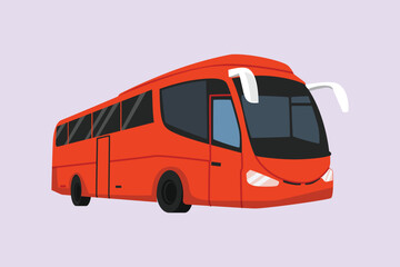 Modern Bus. Land transportation concept Colored flat vector illustration isolated.