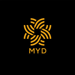 MYD  logo design template vector. MYD Business abstract connection vector logo. MYD icon circle logotype.
 - obrazy, fototapety, plakaty