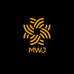 MWJ  logo design template vector. MWJ Business abstract connection vector logo. MWJ icon circle logotype.
