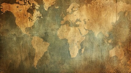 Brush strokes and textures creating a vintage map background
