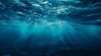 Deep ocean abstract with mysterious, underwater elements background