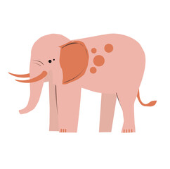 Adorable Pink Cartoon Elephant. Illustration eps vector
