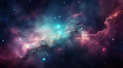 Poster Colorful Nebula in Scifi Universe, Background, Wallpaper © Damian Sobczyk