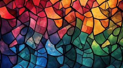 Stained glass inspired abstract pattern background