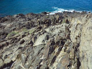 Beautiful scenic view on rocky coastline Mediterranean sea