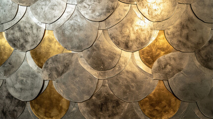 Pattern of gray and golden circles
