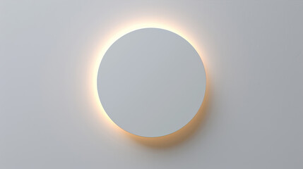 White disk with yellow backlight on a white background
