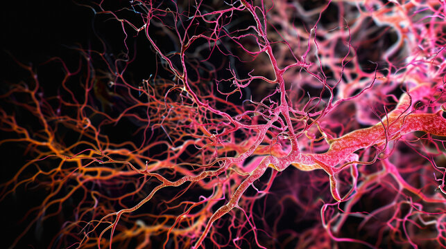 A high-resolution medical photograph capturing the intricate network of lymphatic vessels during a specific medical procedure, providing a visually detailed insight into the clinic