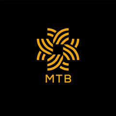 MTB  logo design template vector. MTB Business abstract connection vector logo. MTB icon circle logotype.
