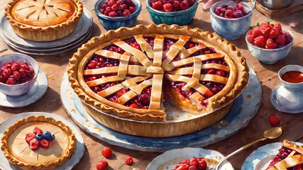 blueberry cake with berries