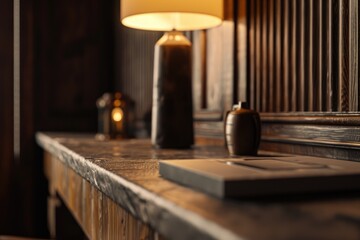 Close-up Shot Revealing the Homely and Warm Aesthetics of Boutique Home Hotel Interiors with Minimal Yet Cozy Wooden Decor.




