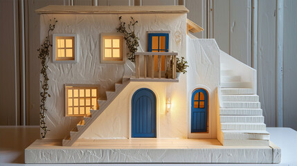 Cute white house model
