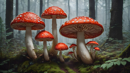 Fototapeta premium fly mushroom in forest