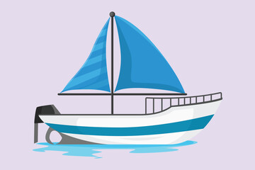 Sea transportation concept. Colored flat vector illustration isolated.