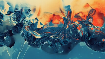 An abstract representation of rising temperatures through distorted and melting typography, conveyin