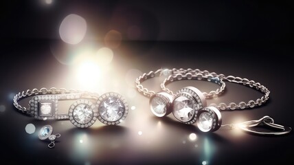 lovely young female model wearing premium jewelry