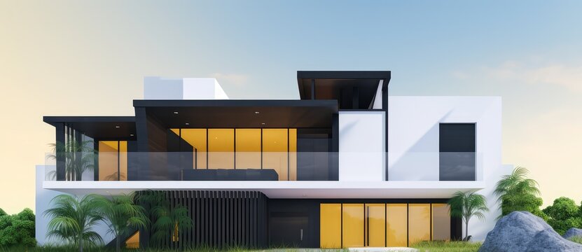 3d residential villa building a premium real ester property