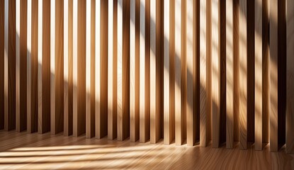 Architecture and interior concept Empty room and wood panels wall background