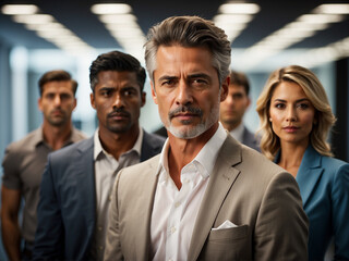 Obraz premium Portrait of a diverse group of successful business partners. creative business team Company employees in modern office