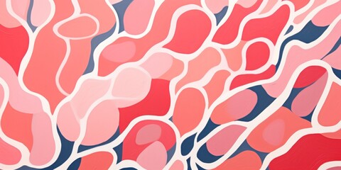 Coral abstract simple shapes, style of Matisse