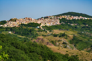 Fototapeta na wymiar View of Stigliano, historic town in Basilicata, Italy