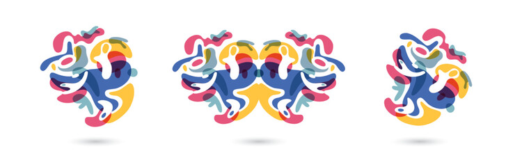 Naklejka premium Abstract elements. Flow design with abstract geometric elements. Round flowing elements. Vector