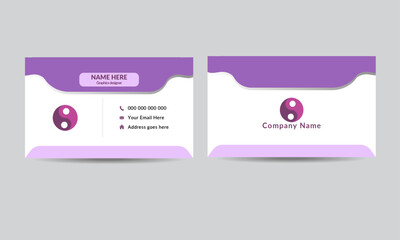 Purple color business card design for company , corporate , business , design farm , businessman as well as introduction way with geometric background.