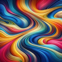 Smooth wave pattern in vibrant multi colors flowing